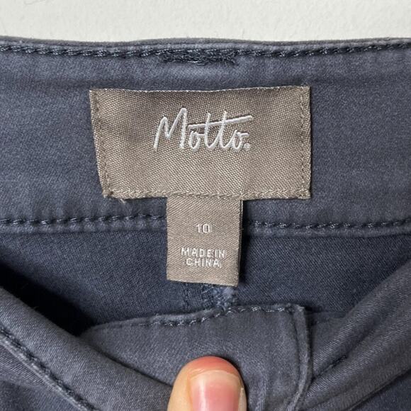 Motto Women's Utility Pants 10 Gray Blue Roll Cuff Soft Sateen Stretch Straight - Picture 8 of 12